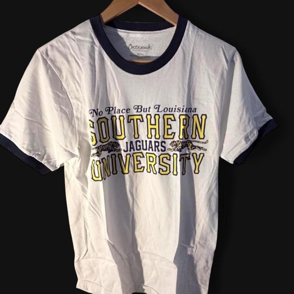 Southern university jaguars white cotton T SHIRT